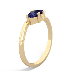 Lab Sapphire Sweethearts 14K Yellow Gold ring R5260