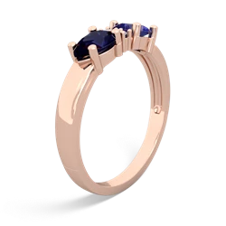 Lab Sapphire Pear Bowtie 14K Rose Gold ring R0865