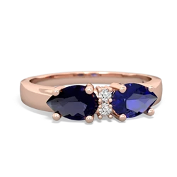 Lab Sapphire Pear Bowtie 14K Rose Gold ring R0865