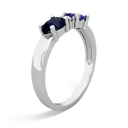 Lab Sapphire Pear Bowtie 14K White Gold ring R0865