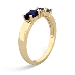 Lab Sapphire Pear Bowtie 14K Yellow Gold ring R0865