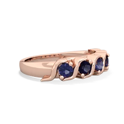 Lab Sapphire Anniversary Band 14K Rose Gold ring R2089