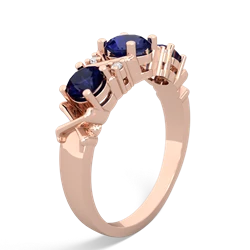 Lab Sapphire Hugs And Kisses 14K Rose Gold ring R5016