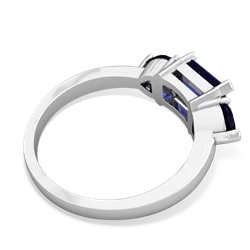 Lab Sapphire Three Stone 14K White Gold ring R5235