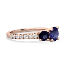 Lab Sapphire Pave Trellis 14K Rose Gold ring R5500