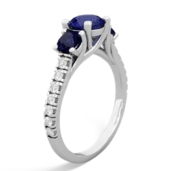 Lab Sapphire Pave Trellis 14K White Gold ring R5500