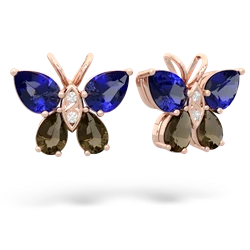 Lab Sapphire Butterfly 14K Rose Gold earrings E2215