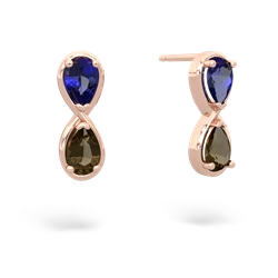 Lab Sapphire Infinity 14K Rose Gold earrings E5050