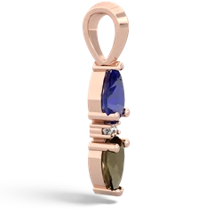 Lab Sapphire Bowtie Drop 14K Rose Gold pendant P0865