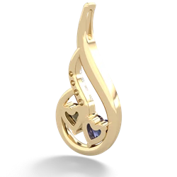 Lab Sapphire Keepsake Curves 14K Yellow Gold pendant P5450