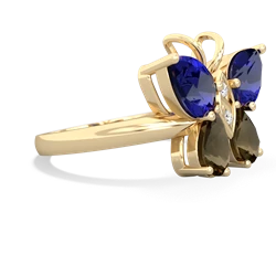 Lab Sapphire Butterfly 14K Yellow Gold ring R2215