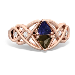 Lab Sapphire Keepsake Celtic Knot 14K Rose Gold ring R5300