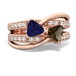 Lab Sapphire Bowtie 14K Rose Gold ring R2360