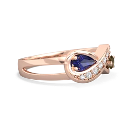 Lab Sapphire Diamond Infinity 14K Rose Gold ring R5390