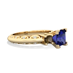 Lab Sapphire Eternal Embrace Engagement 14K Yellow Gold ring C2001