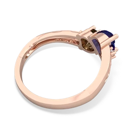 Lab Sapphire Snuggling Hearts 14K Rose Gold ring R2178