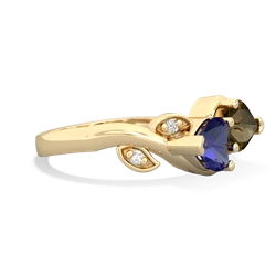 Lab Sapphire Floral Elegance 14K Yellow Gold ring R5790