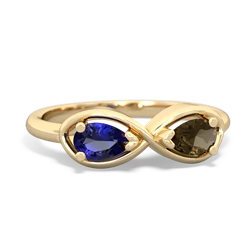 Lab Sapphire Infinity 14K Yellow Gold ring R5050