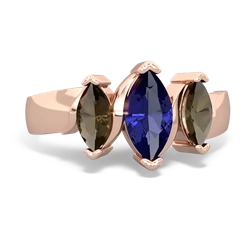 Lab Sapphire Three Peeks 14K Rose Gold ring R2433