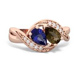 Lab Sapphire Summer Winds 14K Rose Gold ring R5342