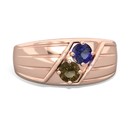 Lab Sapphire Men's Streamline 14K Rose Gold ring R0460