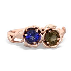 Lab Sapphire Rose Garden 14K Rose Gold ring R5510