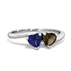 Lab Sapphire Sweethearts 14K White Gold ring R5260