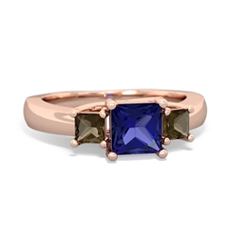 Lab Sapphire Three Stone Trellis 14K Rose Gold ring R4015