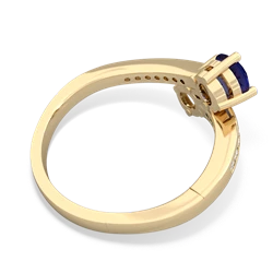 Lab Sapphire Channel Set Two Stone 14K Yellow Gold ring R5303