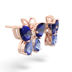 Lab Sapphire Butterfly 14K Rose Gold earrings E2215