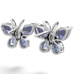 Lab Sapphire Butterfly 14K White Gold earrings E2215