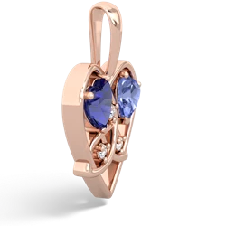 Lab Sapphire Celtic Trinity Heart 14K Rose Gold pendant P5331