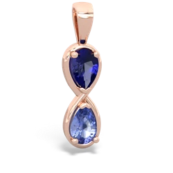 Lab Sapphire Infinity 14K Rose Gold pendant P5050