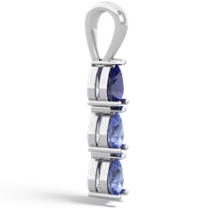 Lab Sapphire Dew Drops 14K White Gold pendant P2251