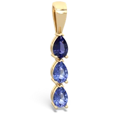 Lab Sapphire Dew Drops 14K Yellow Gold pendant P2251