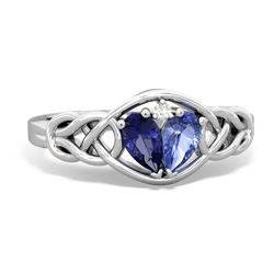 Lab Sapphire Celtic Love Knot 14K White Gold ring R5420