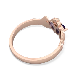 Lab Sapphire 'Our Heart' Claddagh 14K Rose Gold ring R2388