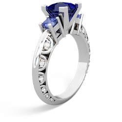 Lab Sapphire Eternal Embrace Engagement 14K White Gold ring C2001