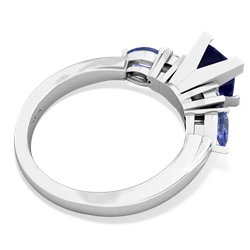 Lab Sapphire 6Mm Princess Eternal Embrace Engagement 14K White Gold ring C2002