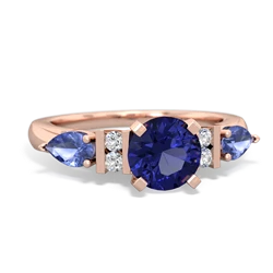 Lab Sapphire 6Mm Round Eternal Embrace Engagement 14K Rose Gold ring R2005