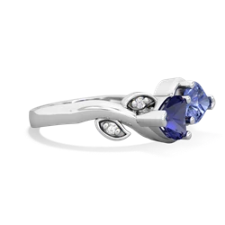 Lab Sapphire Floral Elegance 14K White Gold ring R5790