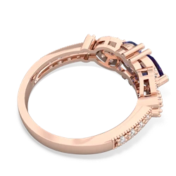 Lab Sapphire Diamond Butterflies 14K Rose Gold ring R5601