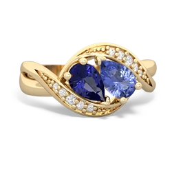 Lab Sapphire Summer Winds 14K Yellow Gold ring R5342