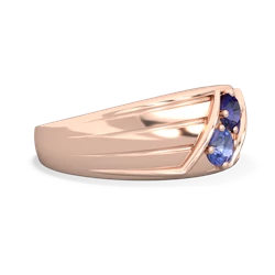 Lab Sapphire Men's Streamline 14K Rose Gold ring R0460