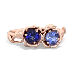 Lab Sapphire Rose Garden 14K Rose Gold ring R5510