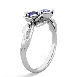 Lab Sapphire Rose Garden 14K White Gold ring R5510