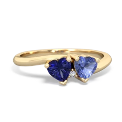 Lab Sapphire Sweethearts 14K Yellow Gold ring R5260