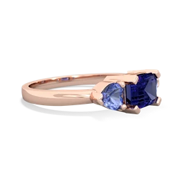 Lab Sapphire Three Stone 14K Rose Gold ring R5235