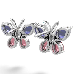 Lab Sapphire Butterfly 14K White Gold earrings E2215