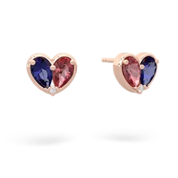 Lab Sapphire 'Our Heart' 14K Rose Gold earrings E5072